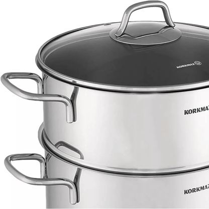 Korkmaz Perla 3Pce 6.9L Stainless Steel Casserole Steamer with Lid Jupiter Gear Home