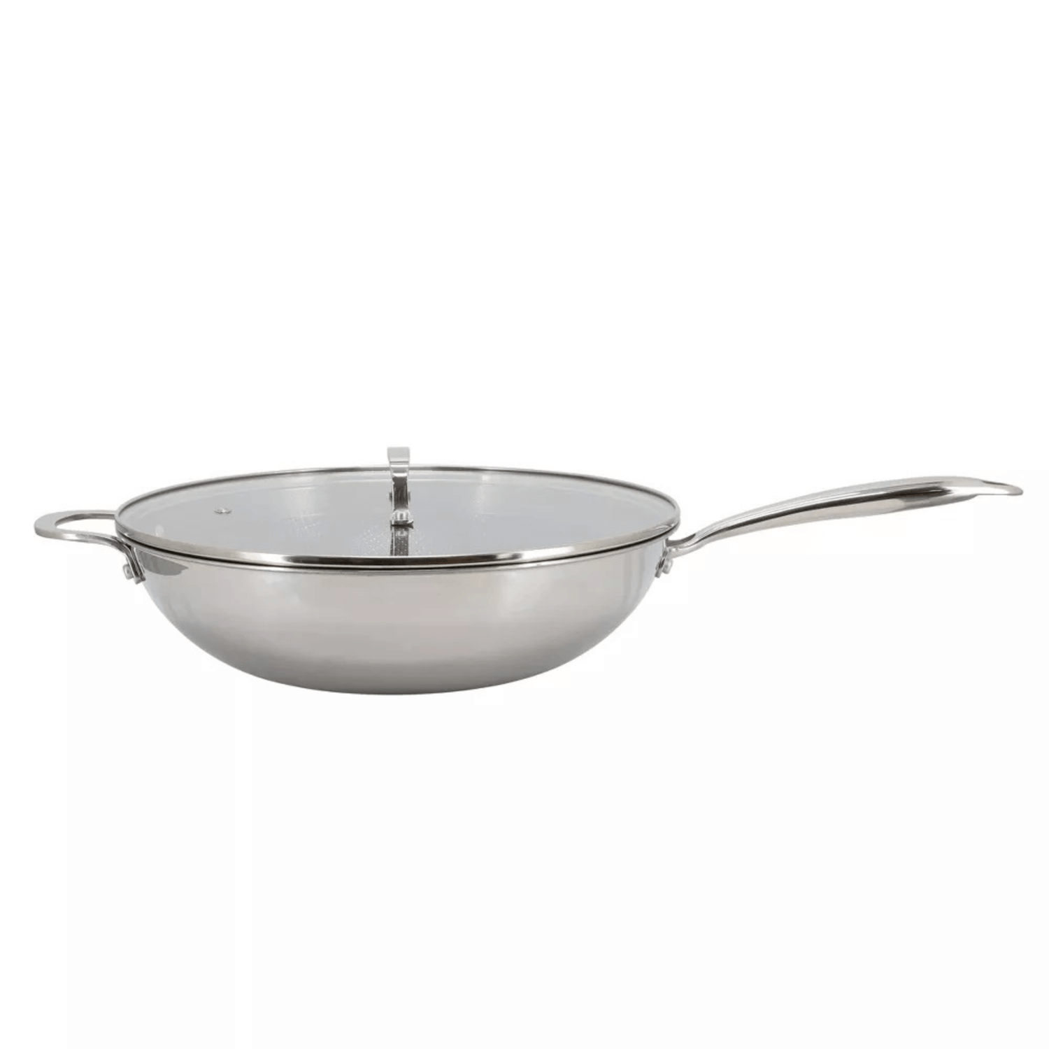 Better Chef 12.5-Inch 3-Ply Stainless Steel Nonstick Wok with Lid Jupiter Gear Home