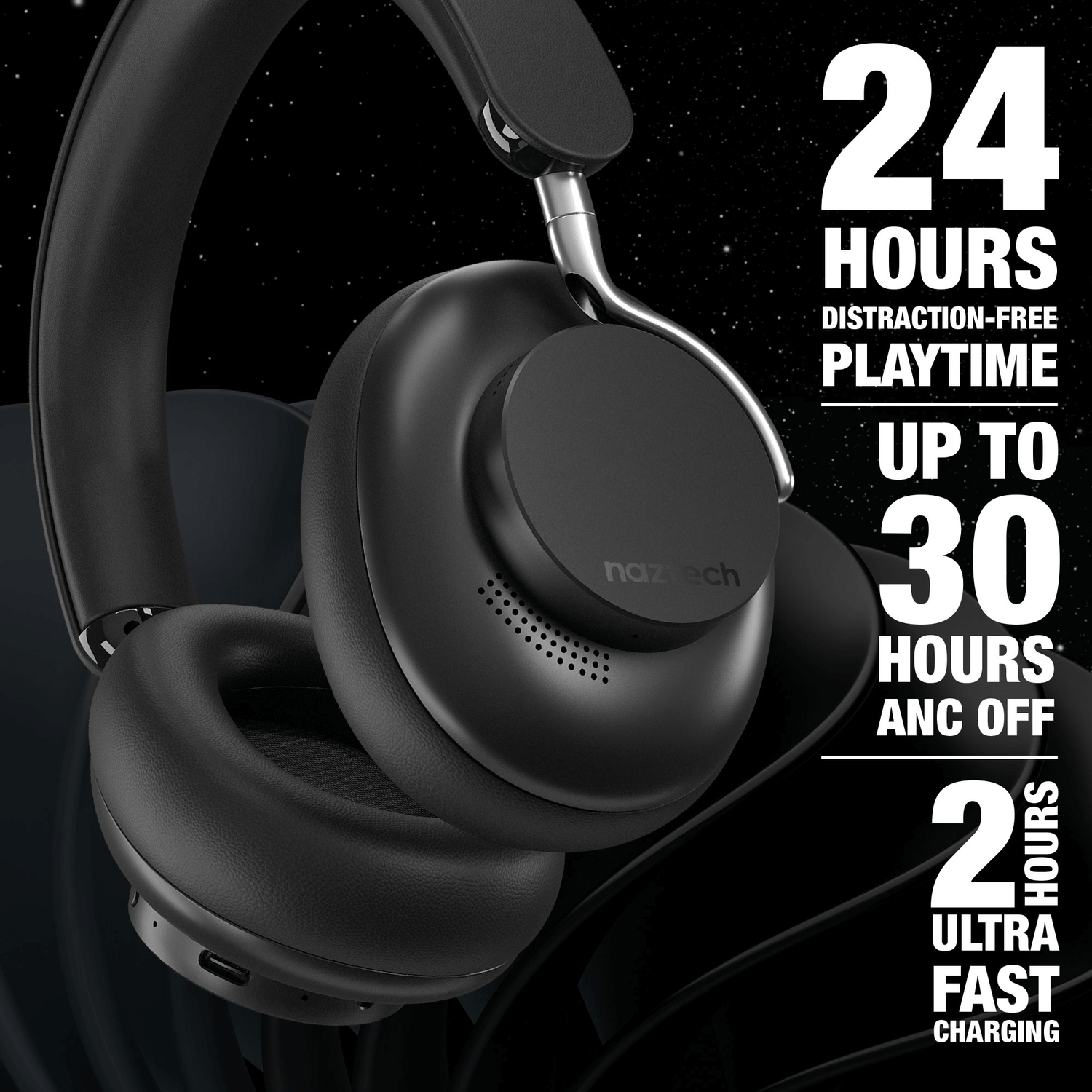 Naztech Aura 360 ANC Wireless Headphones Jupiter Gear Home