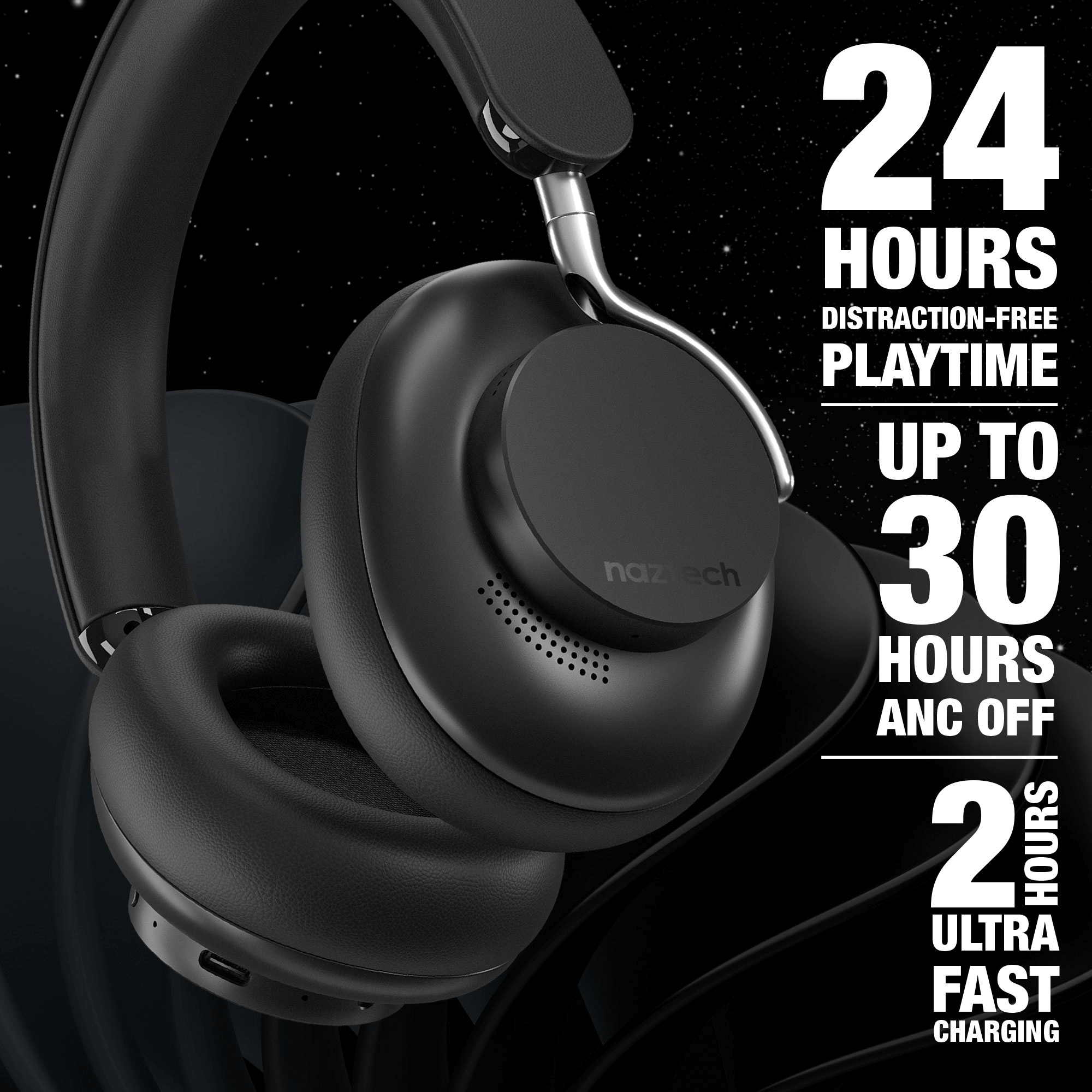 Naztech Aura 360 ANC Wireless Headphones Jupiter Gear Home