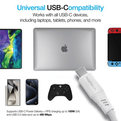 Naztech REcoil USB-C to USB-C Magnetic Cable 6ft Jupiter Gear Home