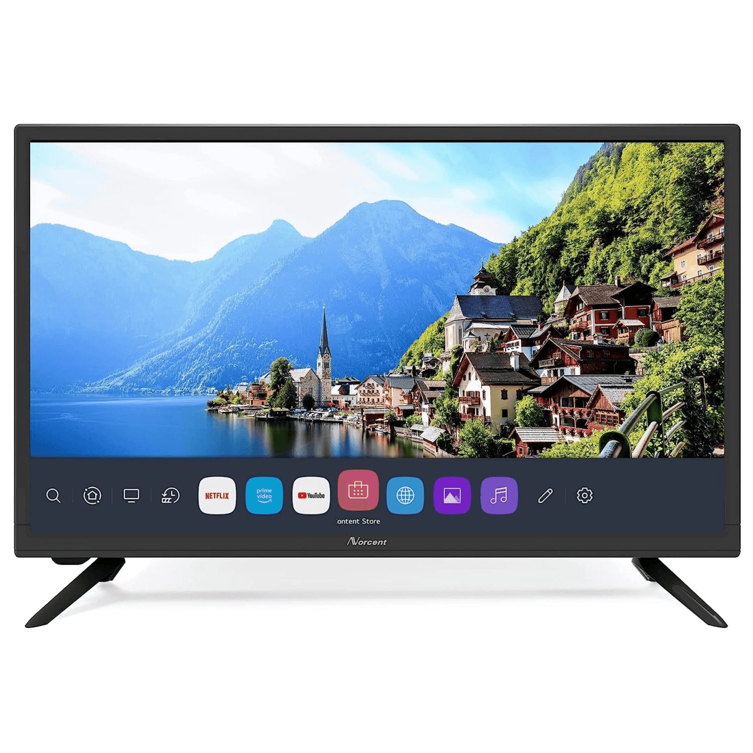 Norcent 24 Inch 720P LED HD Smart TV Wall-Mountable with Surround Sound Jupiter Gear Home