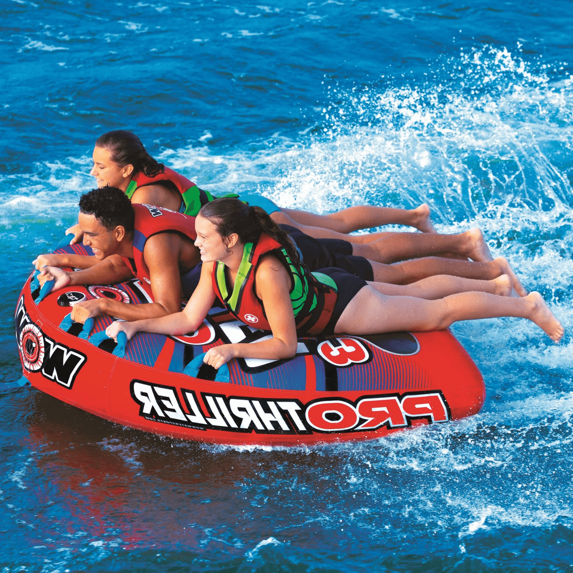 WOW Watersports Super Thriller 1 2 or 3 Person Inflatable Towable Deck Tube Jupiter Gear Home