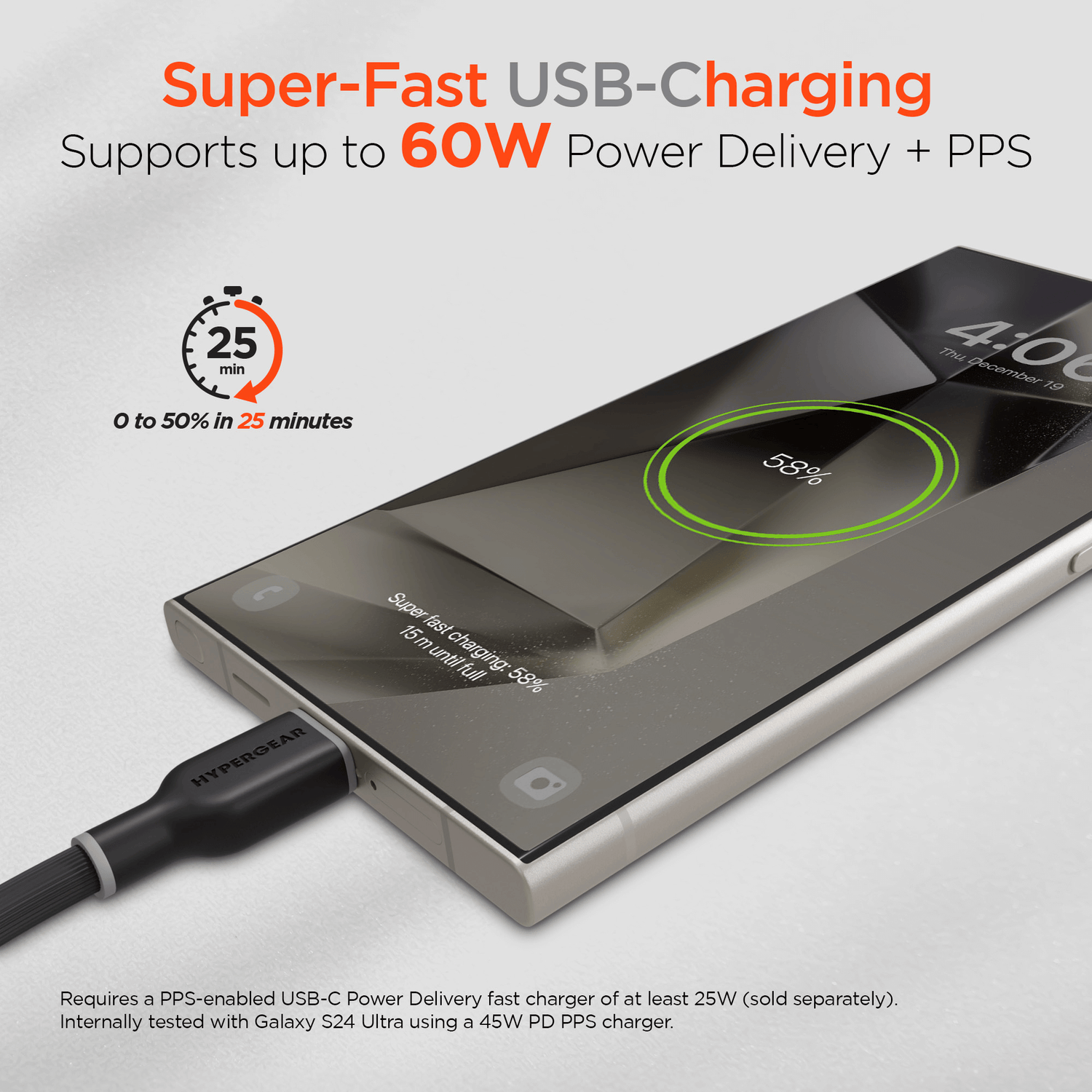 HyperGear Flexi PRO USB-C to USB-C Cable 4ft Jupiter Gear Home