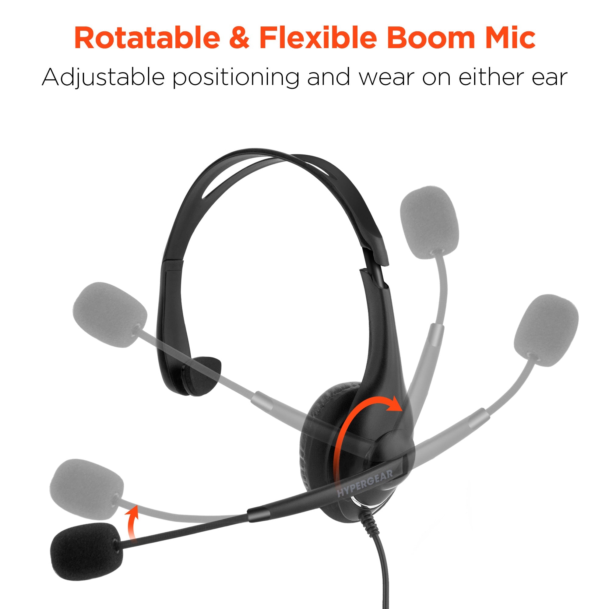 HyperGear V100 Office Professional Wired Headset w 6 Ft Cord Jupiter Gear Home