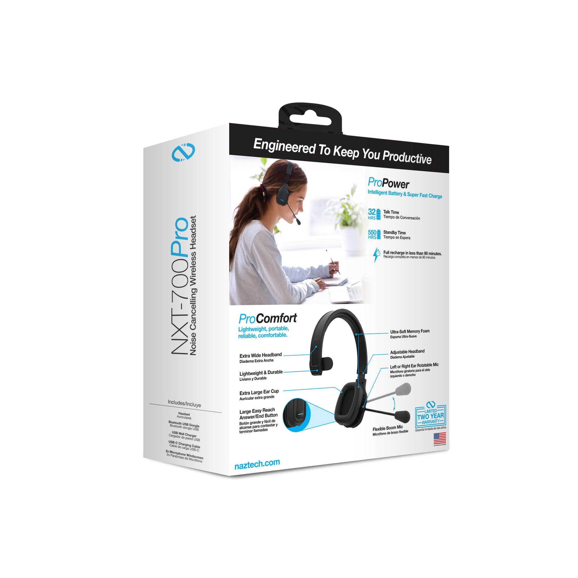 Naztech NXT-700 Xtreme Noise Cancelling Headset for Home Use Jupiter Gear Home