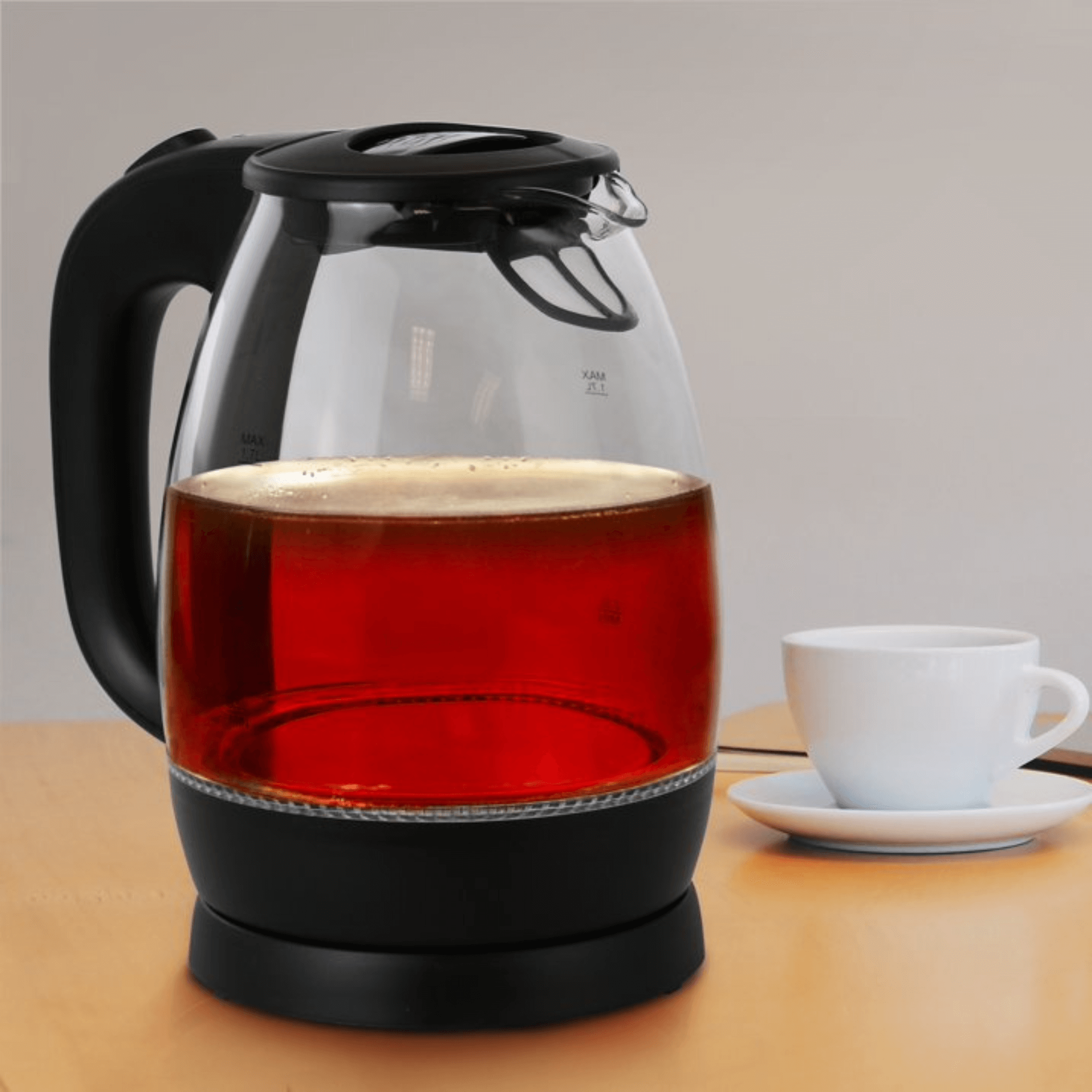 Better Chef 7-Cup Cordless Borosilicate Glass Electric Kettle with LED Light Jupiter Gear Home