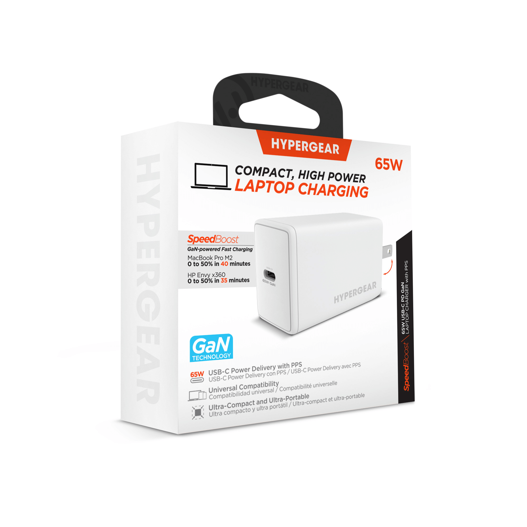 HyperGear SpeedBoost 65W USB-C PD PPS GaN Laptop Charger Jupiter Gear Home
