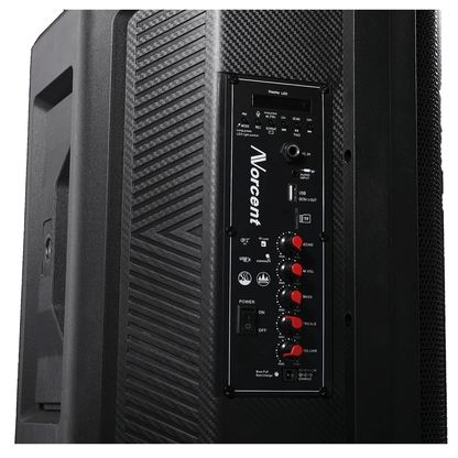 Norcent 12" Portable Wheeled Bluetooth Speaker w Microphone and Flashing Lights Jupiter Gear Home