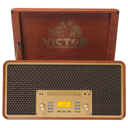 Victor Monument 8-in-1 Wood Music Center Mahogany - Refurbished Jupiter Gear Home