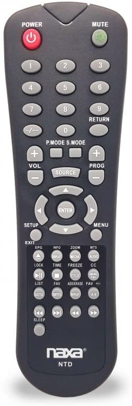 NAXA Original Replacement Remote Control for Naxa NT and NTD Model 12 Volt TVs and TV-DVD Combo Players Jupiter Gear Home