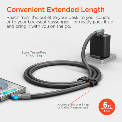 HyperGear Chunky180° 100W USB-C to USB-C Rugged Fast Charge Cable 6ft Jupiter Gear Home