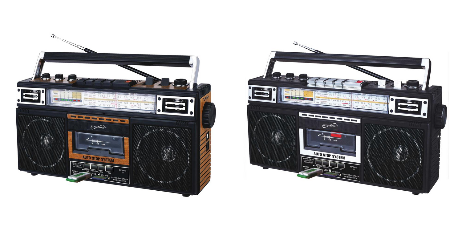 Supersonic 4 Band Bluetooth Radio &amp; Cassette Player + Cassette To Mp3 Converter Jupiter Gear Home