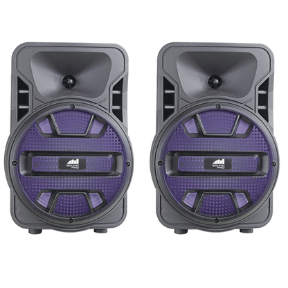Naxa Dual 8" BT Party Speakers with Disco Light - Refurbished Jupiter Gear Home