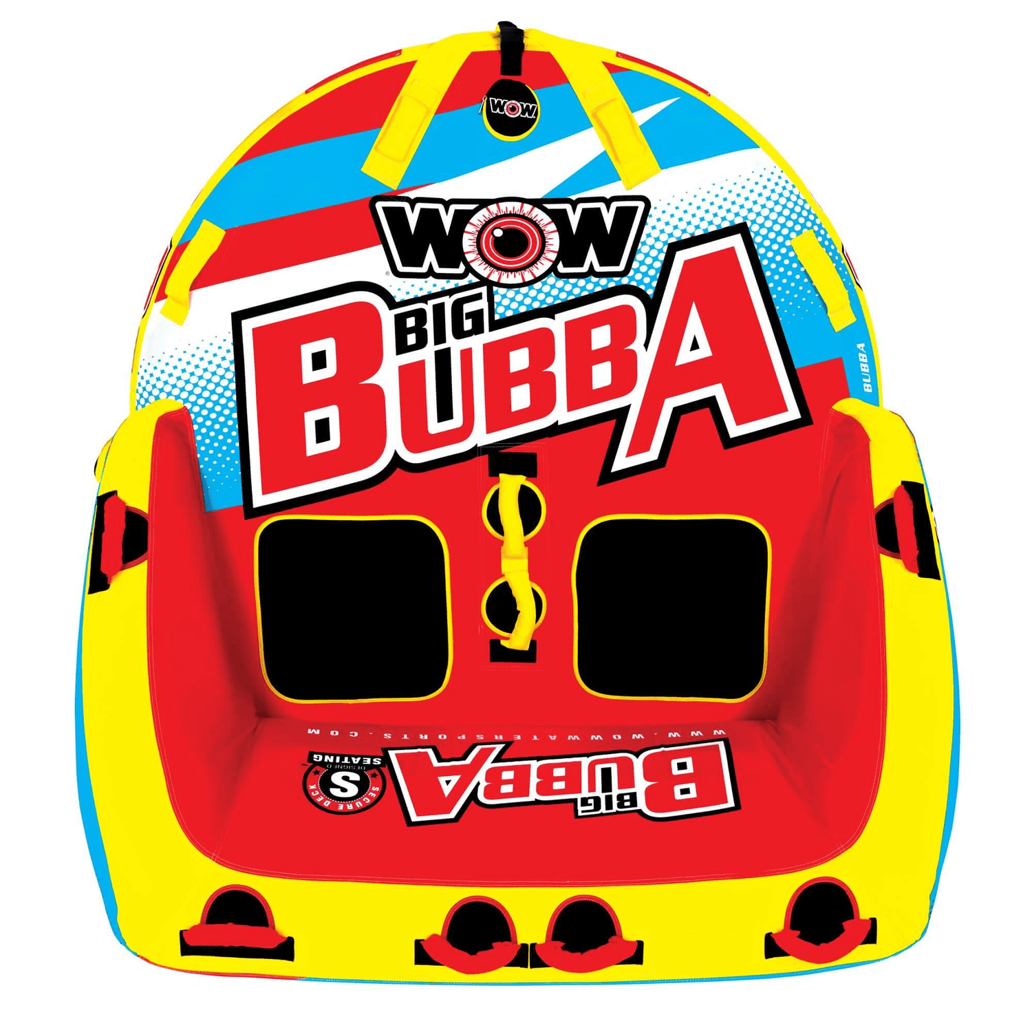 WOW Watersports Big Bubba Hi Vis 2 Person Towable Water Tube For River and Lake Jupiter Gear Home