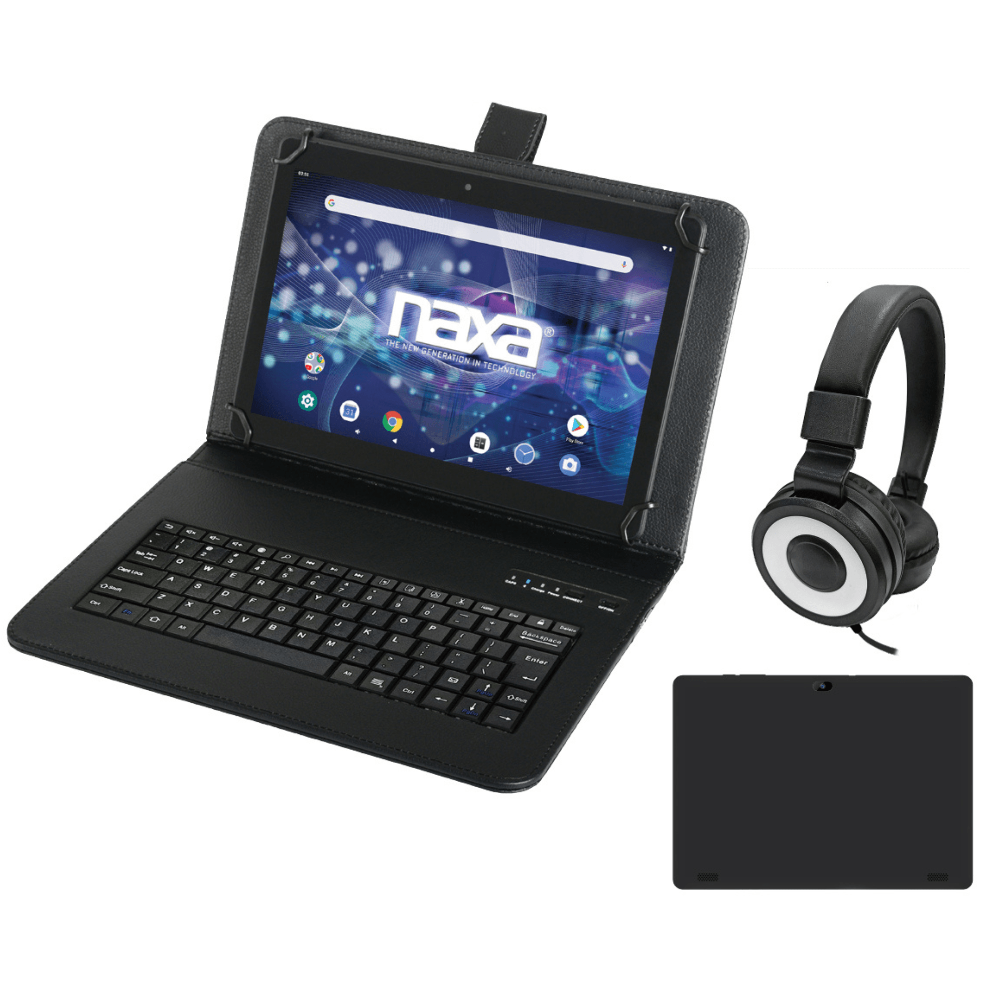Naxa 10.1" Tablet with BT Keyboard, Case &amp; Headphone Black - Refurbished Jupiter Gear Home