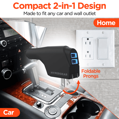 HyperGear Hybrid 2.1A Dual USB Car/Wall Charger Jupiter Gear Home
