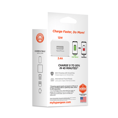 HyperGear 12W USB Wall Charger Jupiter Gear Home