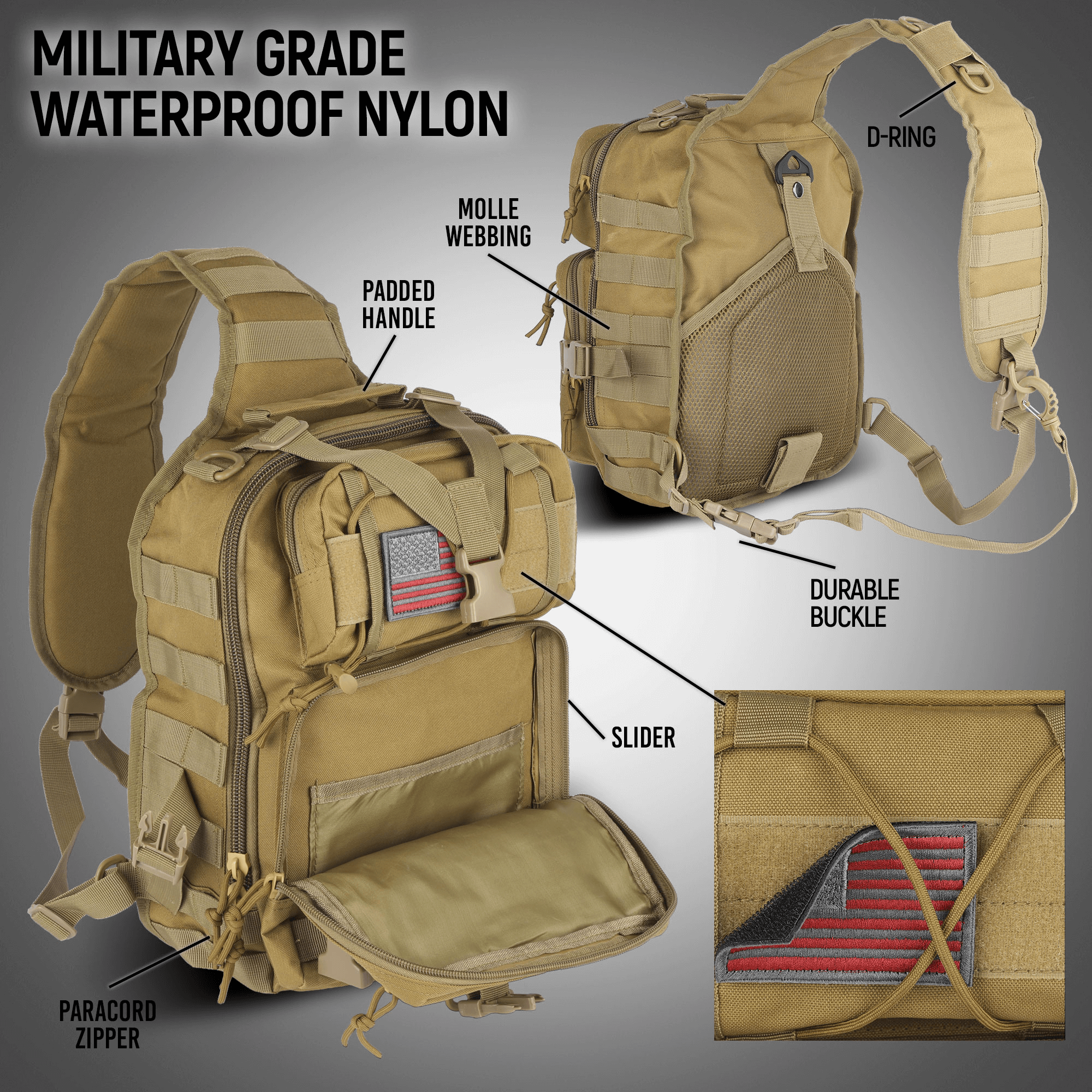 XGear Tactical 14L Range Sling Bag Backpack with Adjustable Strap Jupiter Gear Home