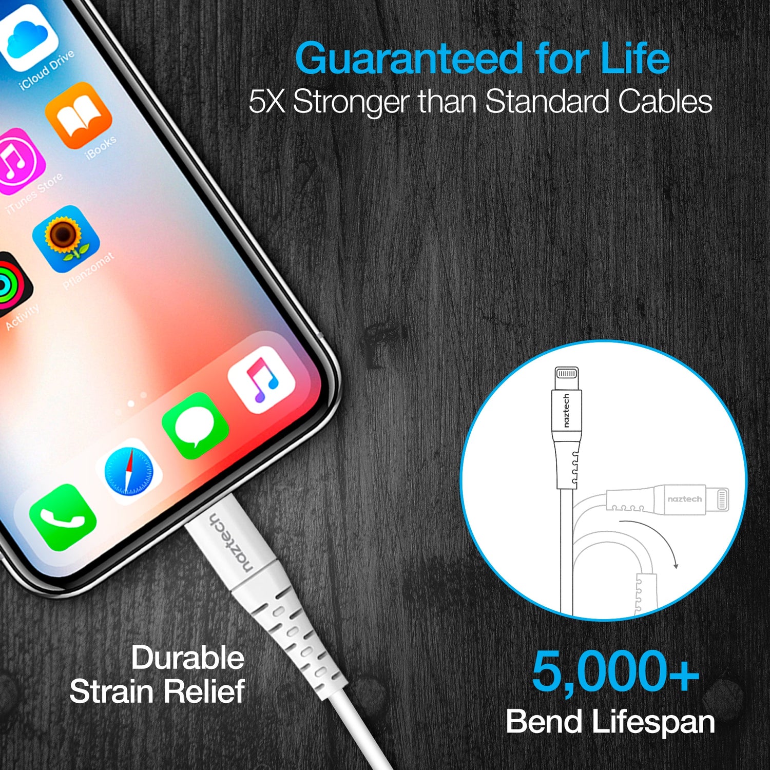 Naztech PD MFI Lightning to USB-C Cable 6ft White Jupiter Gear Home