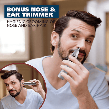 Wahl Battery Operated Beard and Nose-Hair Trimmer Mens Grooming 9-Piece Combo Jupiter Gear Home