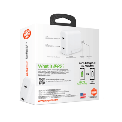 HyperGear PD40W Dual USB-C Wall Charger Jupiter Gear Home