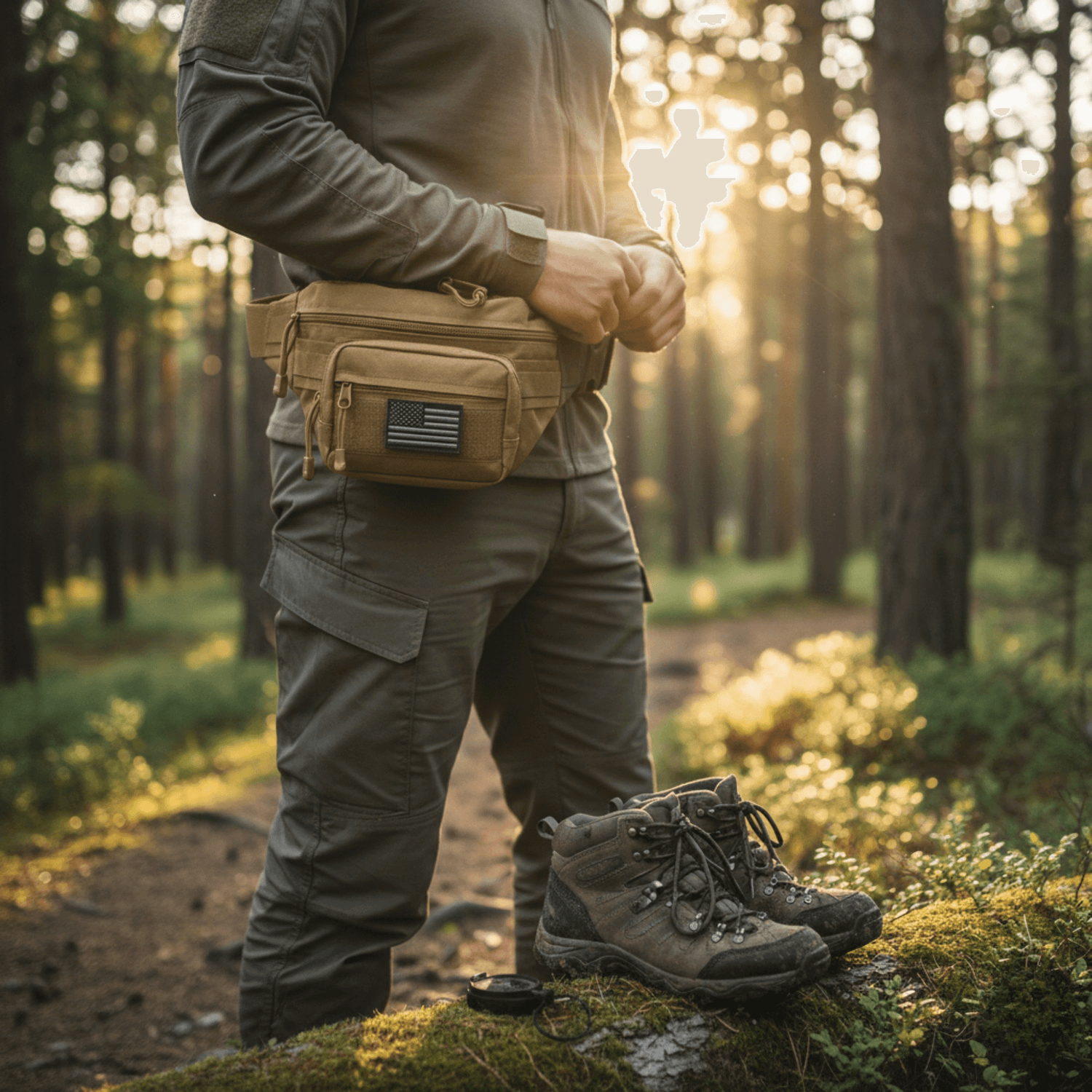 XGear Tactical Hunting Fanny Pack with USA Flag Patch Jupiter Gear Home