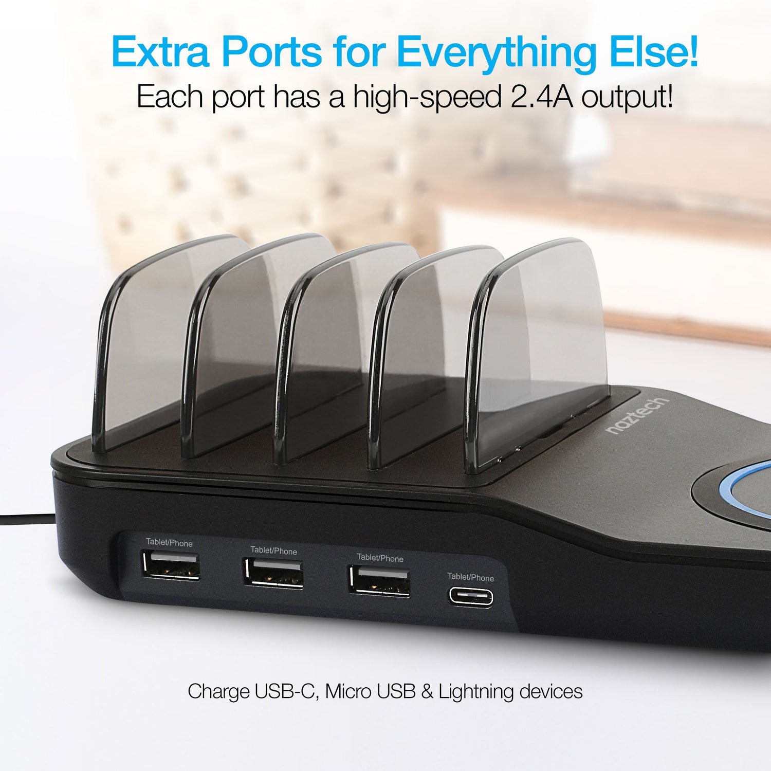 Naztech Wireless Power Hub 5 Black (14573-HYP) Jupiter Gear Home