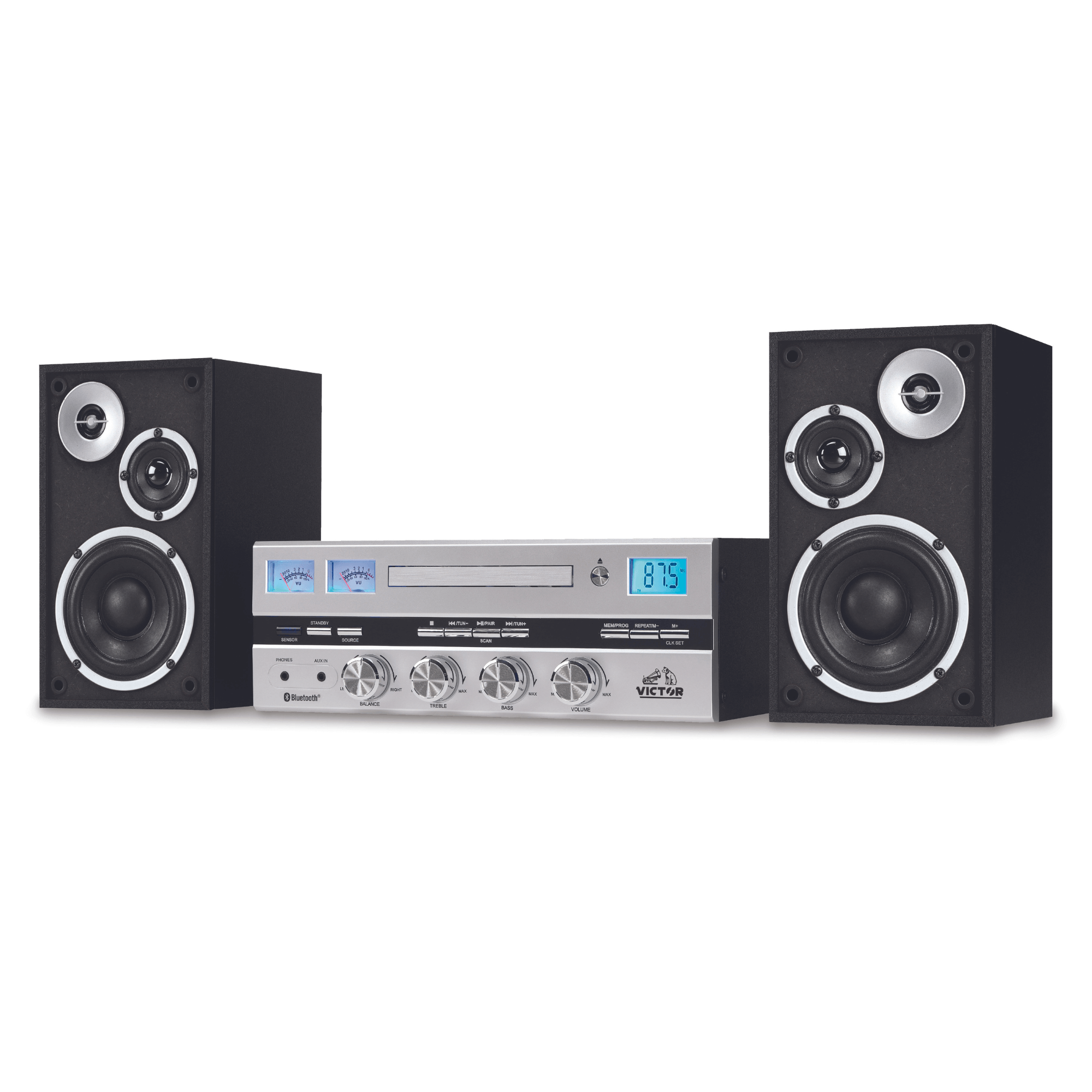 Victor Milwaukee II Desktop Bluetooth CD Stereo System Jupiter Gear Home