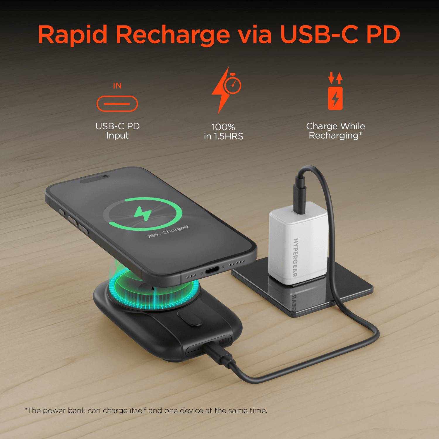 HyperGear Mag Grip Go 5000mAh Wireless Power Bank Jupiter Gear Home