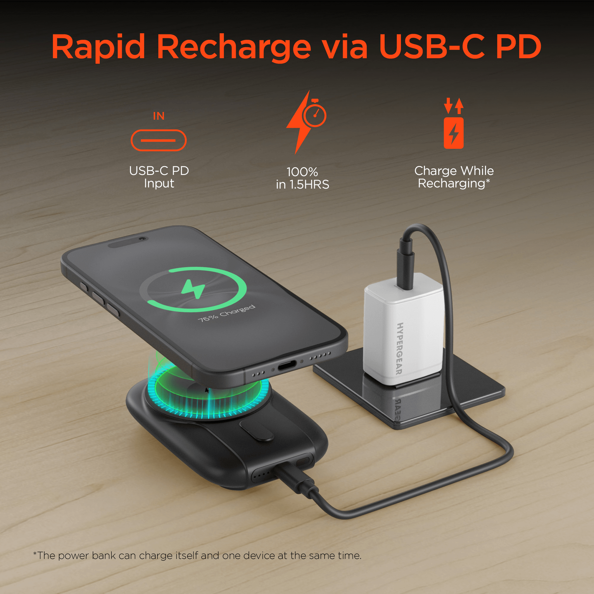 HyperGear Mag Grip Go 5000mAh Wireless Power Bank Jupiter Gear Home