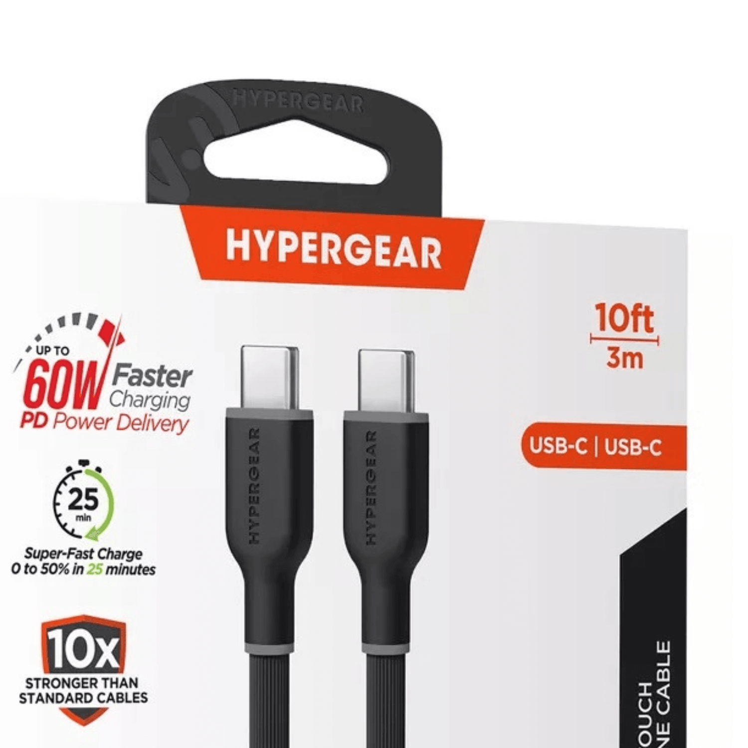 HyperGear Flexi PRO USB-C to USB-C Cable 10ft Jupiter Gear Home