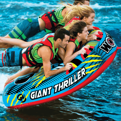 WOW Watersports Giant Thriller 1 to 4 Person Inflatable Towable Deck Tube Jupiter Gear Home