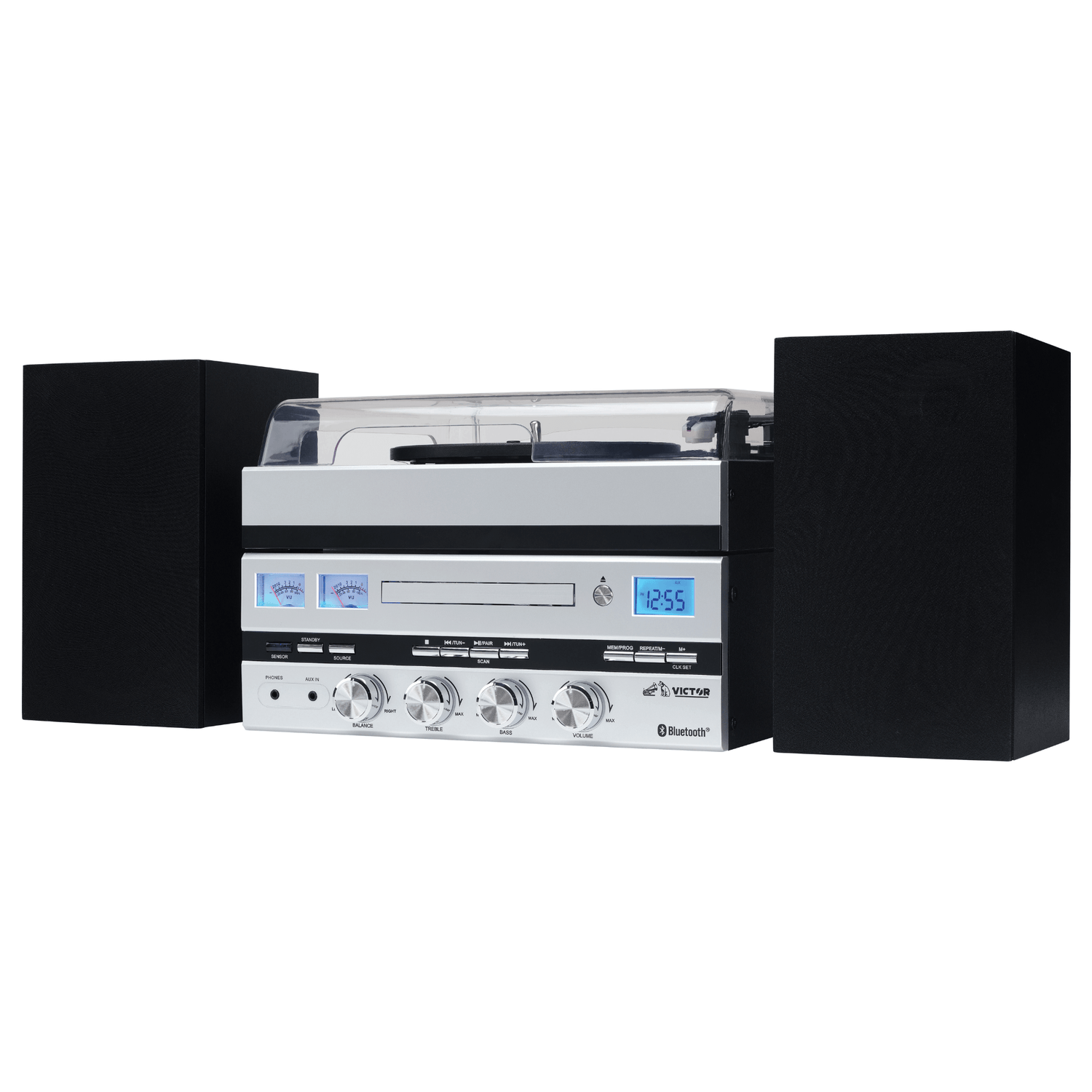 Victor Geneva 5-in-1 Desktop Music Center w Streaming Capabilities and FM Radio Jupiter Gear Home