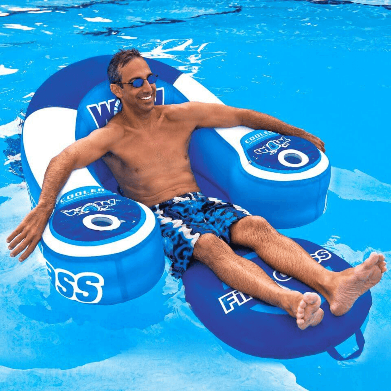 WOW Watersports First Class Pool and Lake Lounge Chair with Custom Cup Holders Jupiter Gear Home