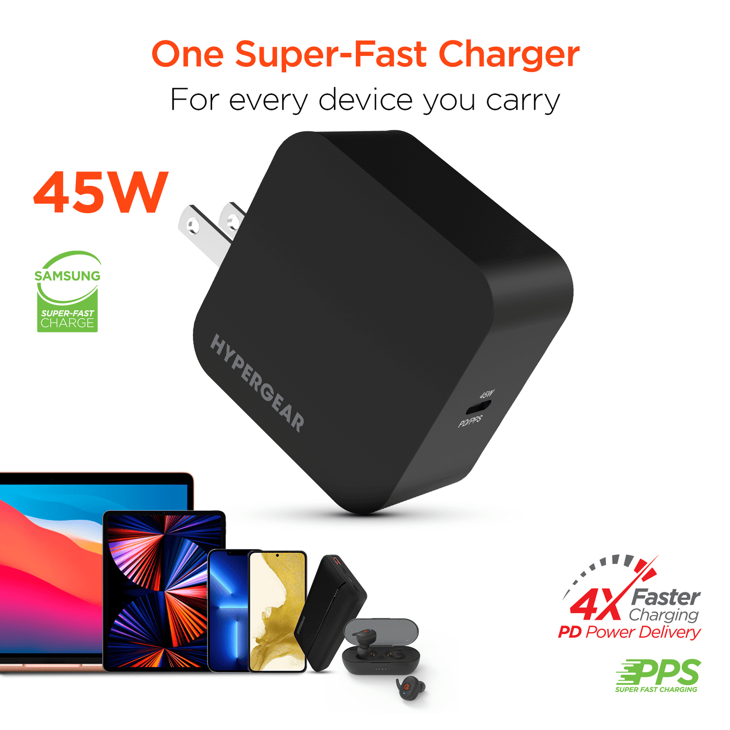 HyperGear PD45W USB-C Wall Charger Jupiter Gear Home