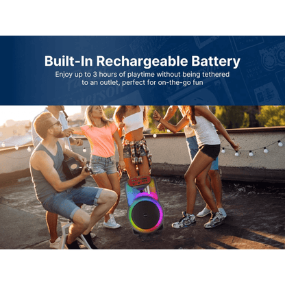 Emerson Portable Bluetooth 15" Party Speaker with Flame Lighting Jupiter Gear Home