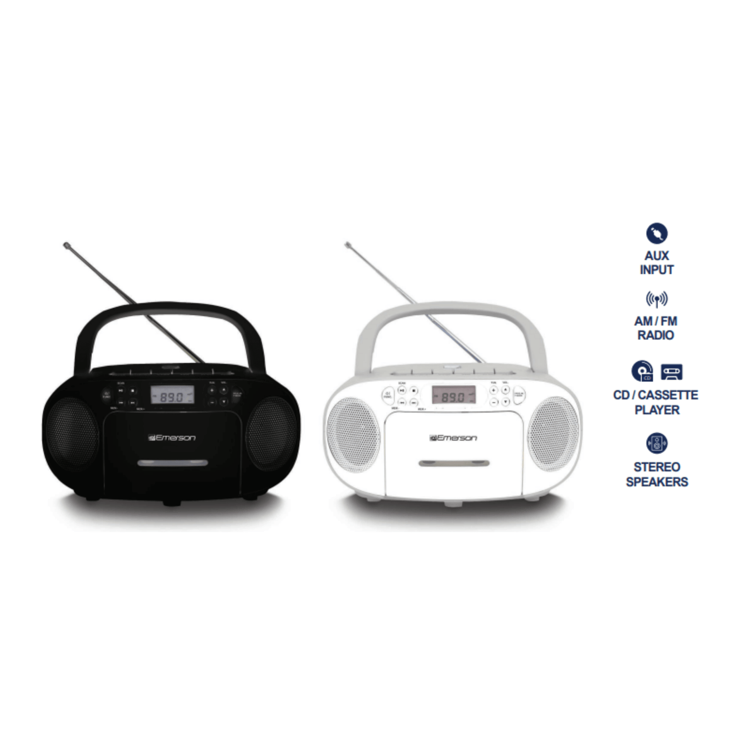 Emerson Portable CD/Cassette Boombox Jupiter Gear Home