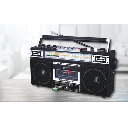 Supersonic 4 Band Bluetooth Radio &amp; Cassette Player + Cassette To Mp3 Converter Jupiter Gear Home