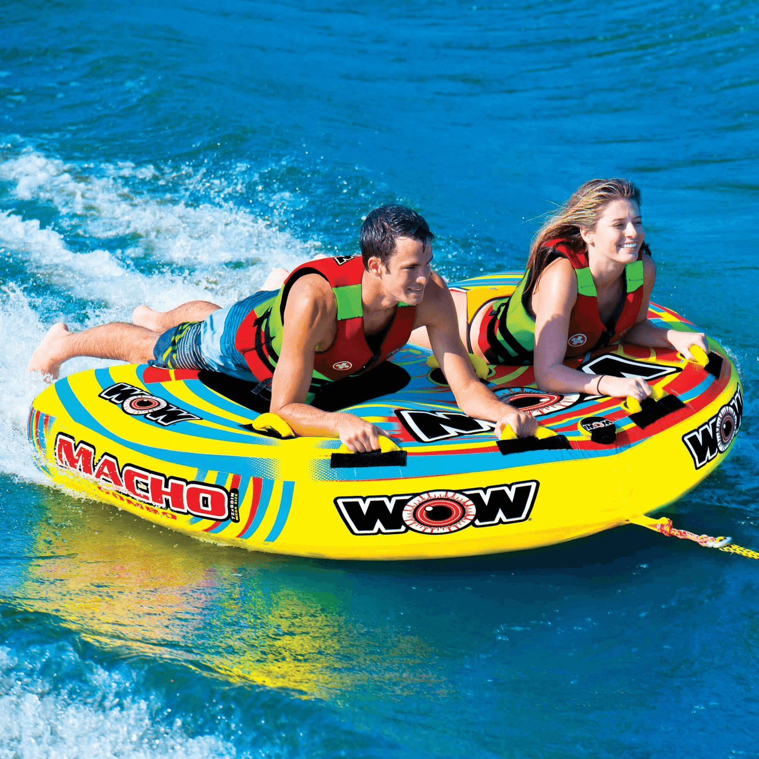 WOW Watersports Macho Multiple Riding Positions Tube for Up to 3 People Jupiter Gear Home