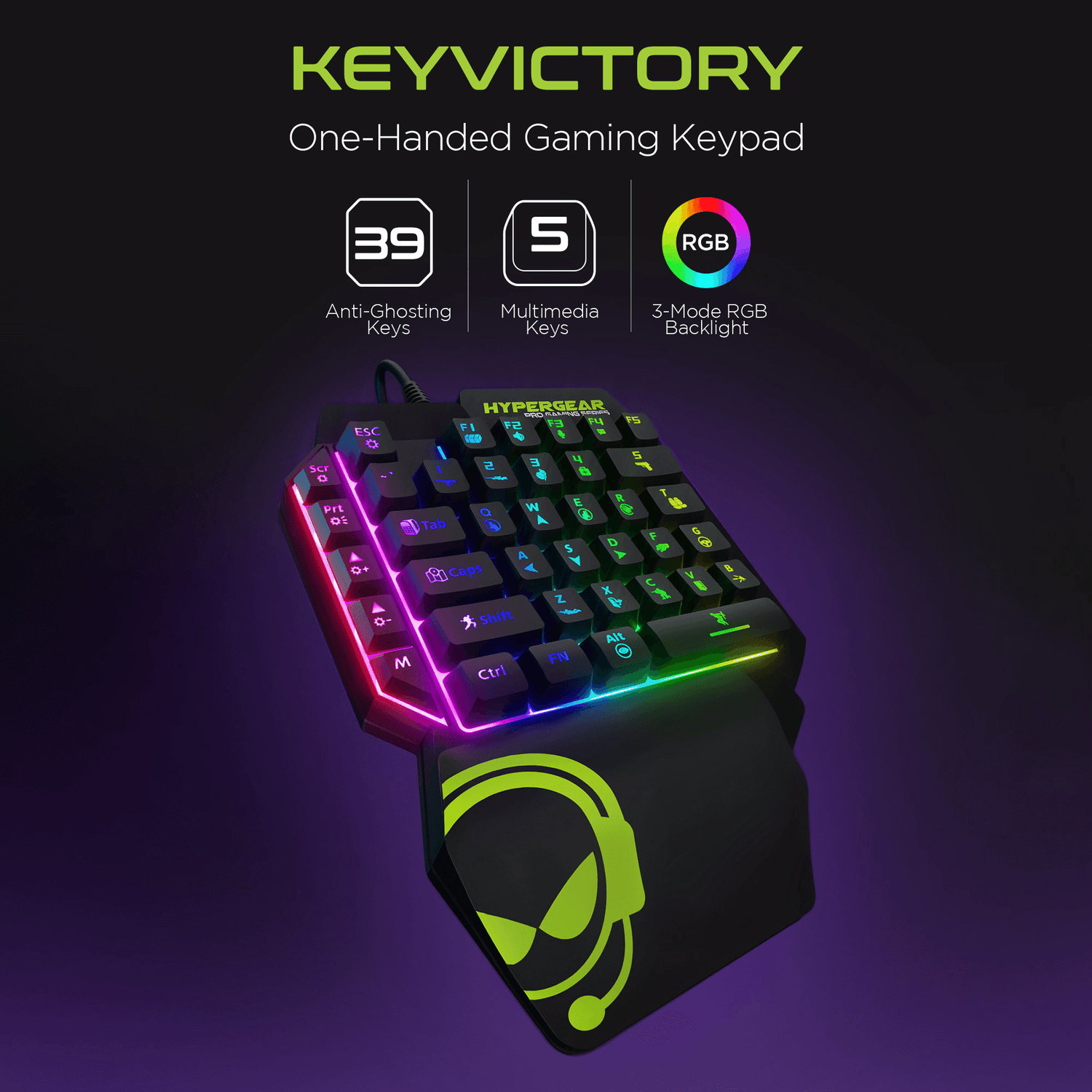 HyperGear KeyVictory One-Handed Gaming Keypad Jupiter Gear Home