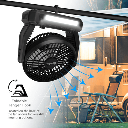 Supersonic Solar-Powered BT Speaker with FM Radio, LED Flashlight, and Fan Jupiter Gear Home