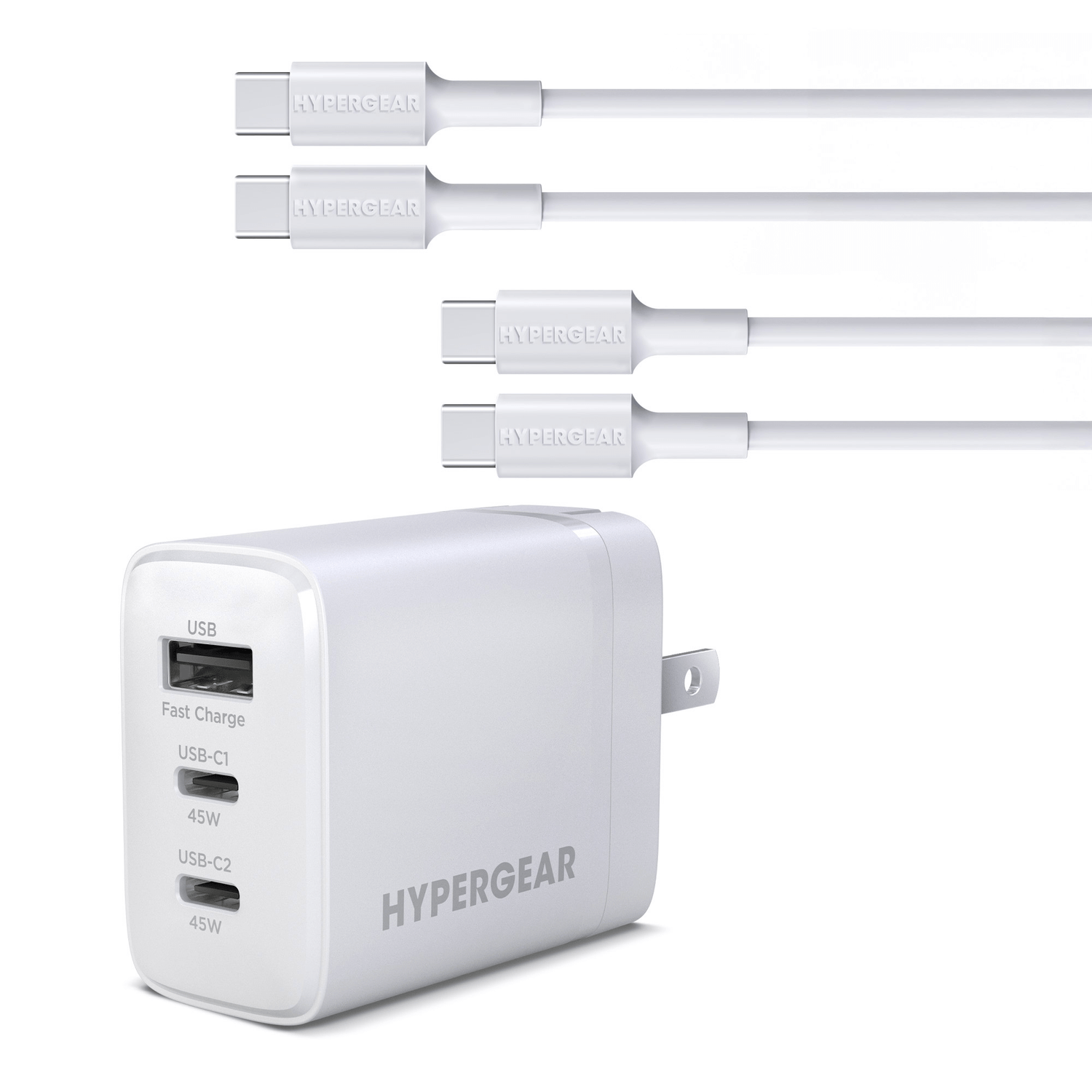 HyperGear 45W USB-C PD PPS Tri-Port GaN Fast Wall Charger Jupiter Gear Home