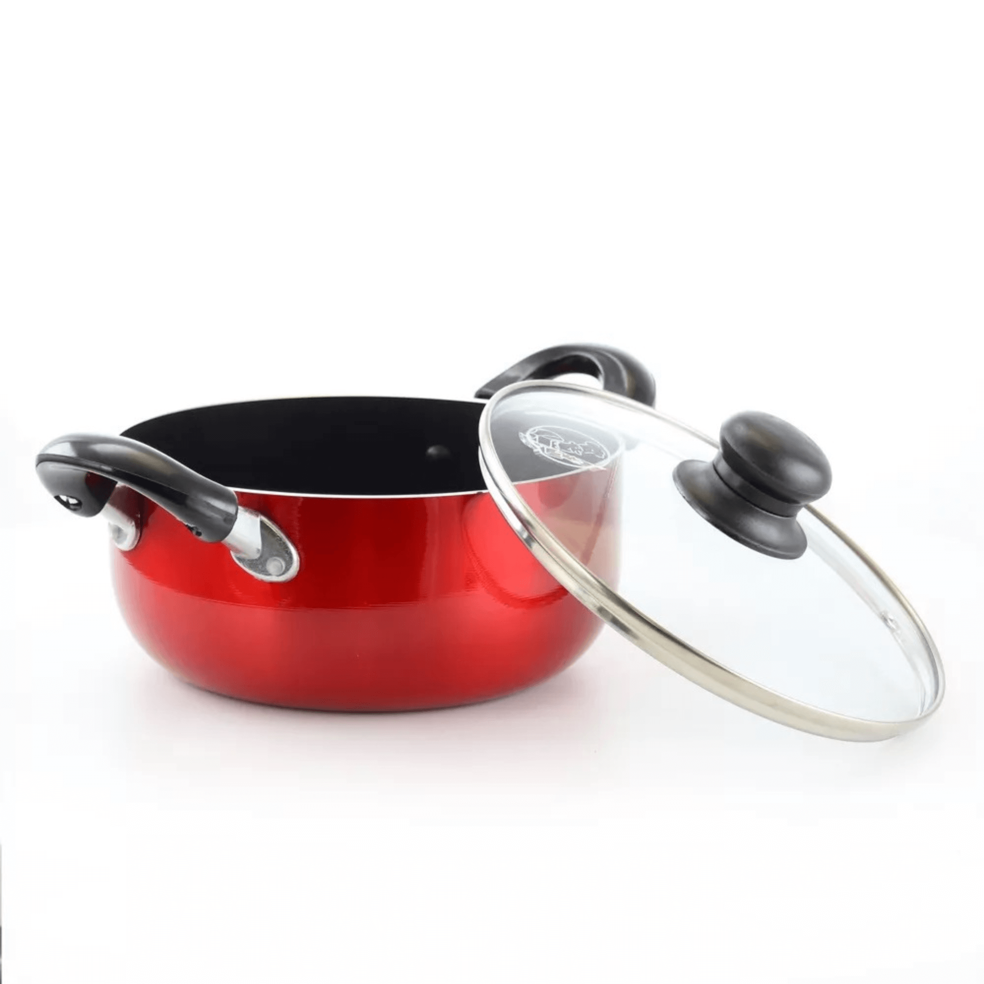 Better Chef 6-Quart Metallic Red Aluminum Dutch Oven with Glass Lid Jupiter Gear Home