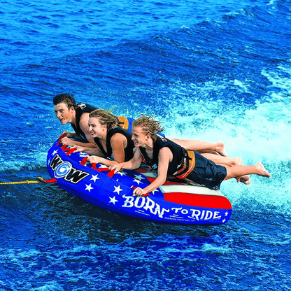 WOW Watersports Born to Ride 3 Person 3P Towable with Soft Top and EZ Tow Jupiter Gear Home