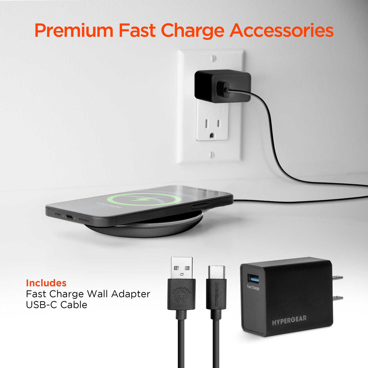 HyperGear ChargePad Pro 15W Wireless Fast Charger USB-C Jupiter Gear Home