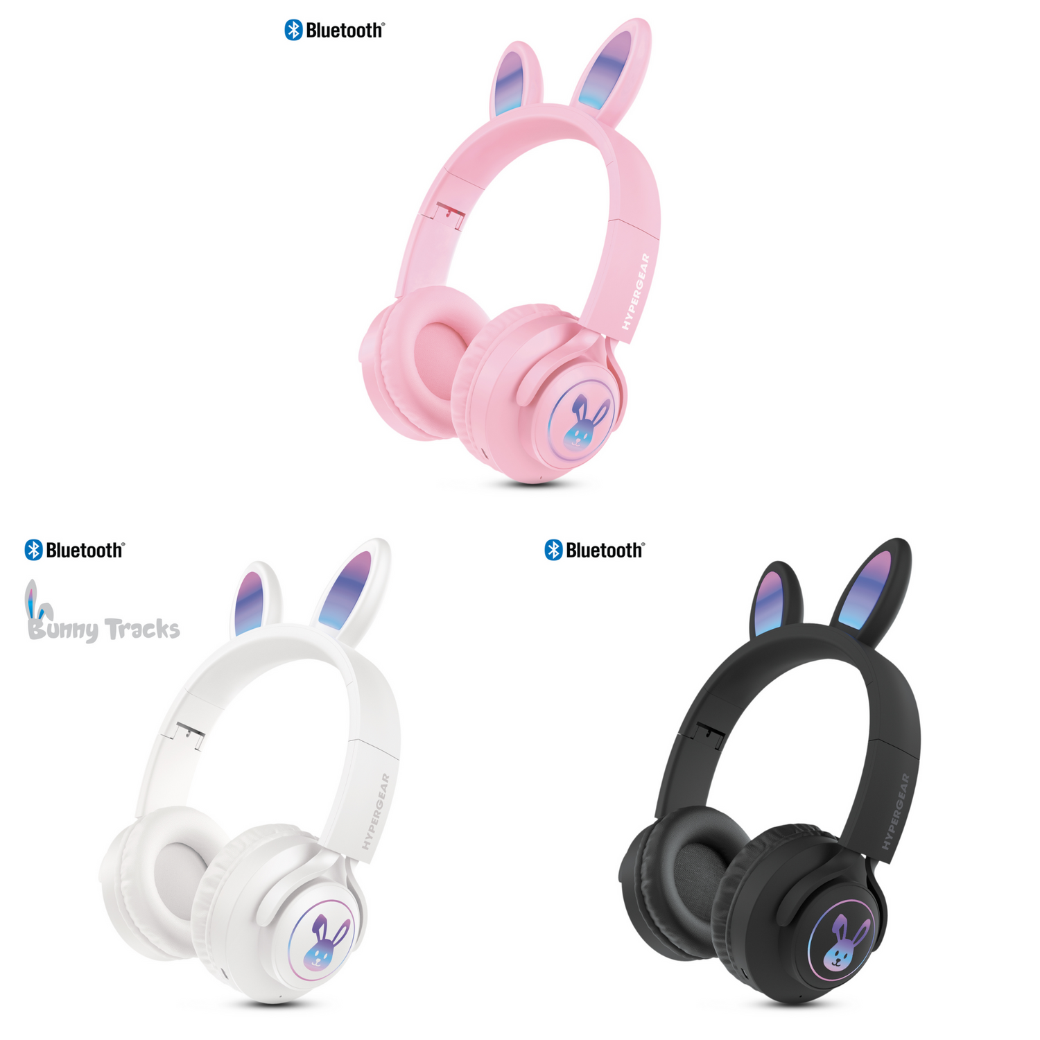 HyperGear Bunny Tracks Wireless Light-Up Headphones Jupiter Gear Home