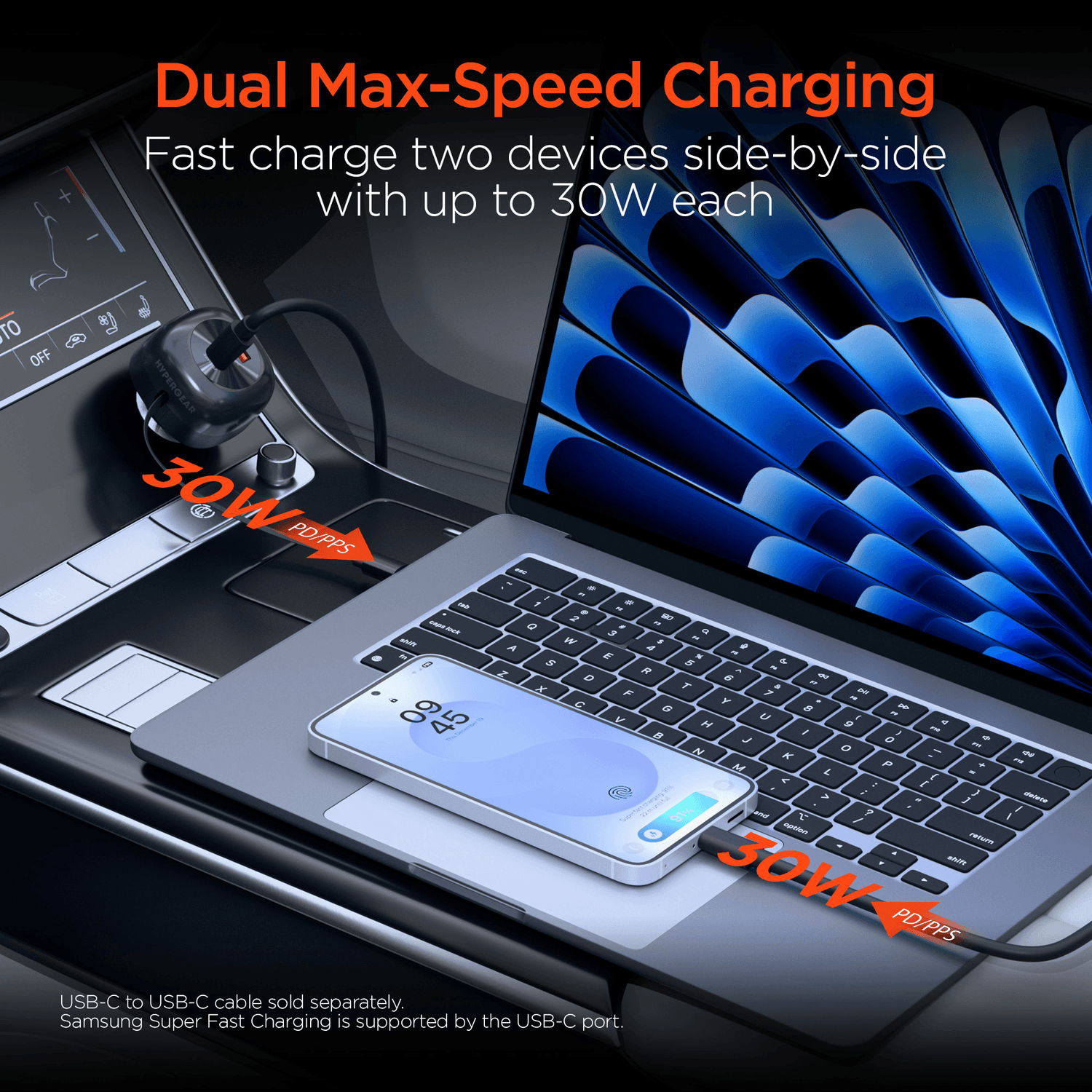 HyperGear SpeedBoost 60W Retractable Car Charger Jupiter Gear Home