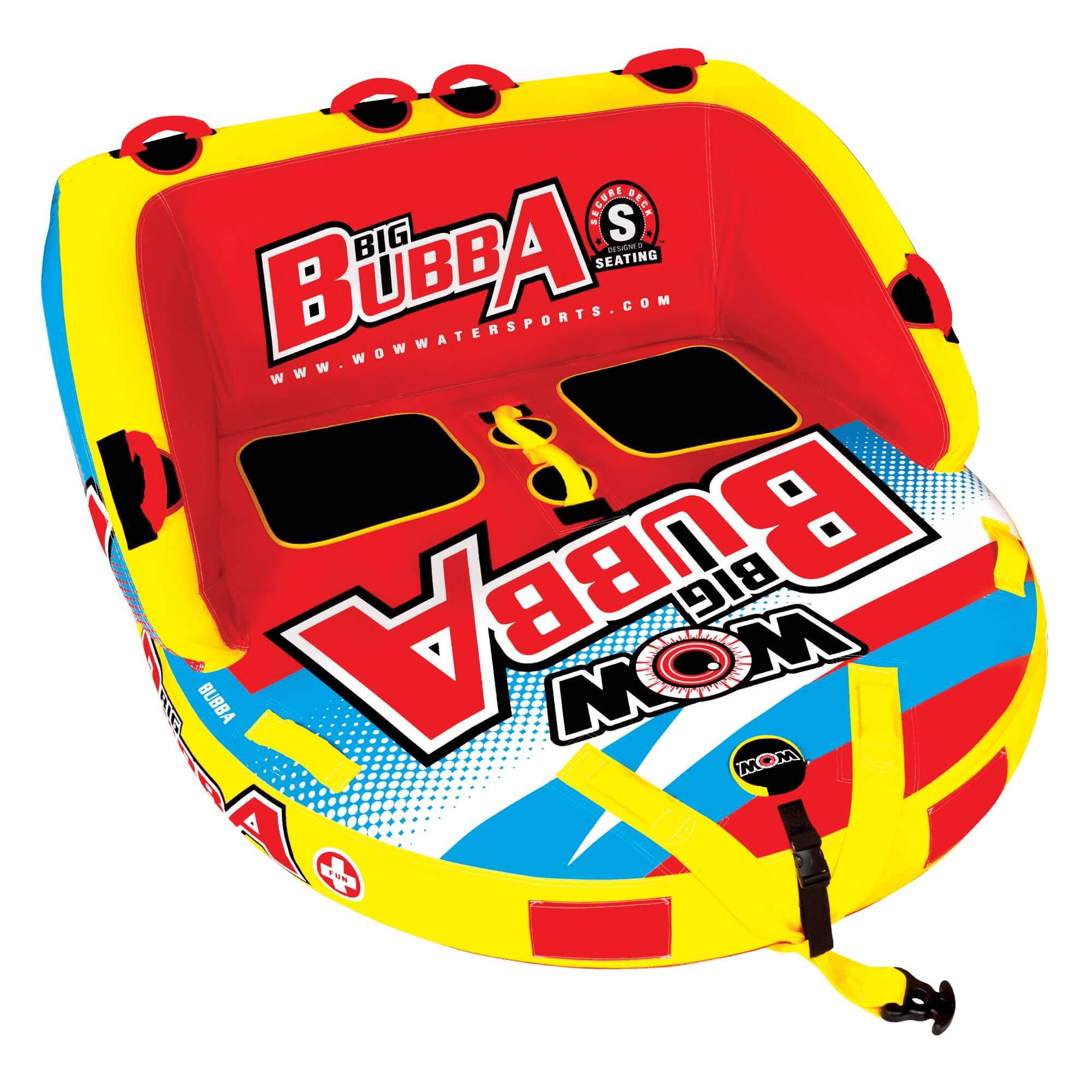 WOW Watersports Big Bubba Hi Vis 2 Person Towable Water Tube For River and Lake Jupiter Gear Home