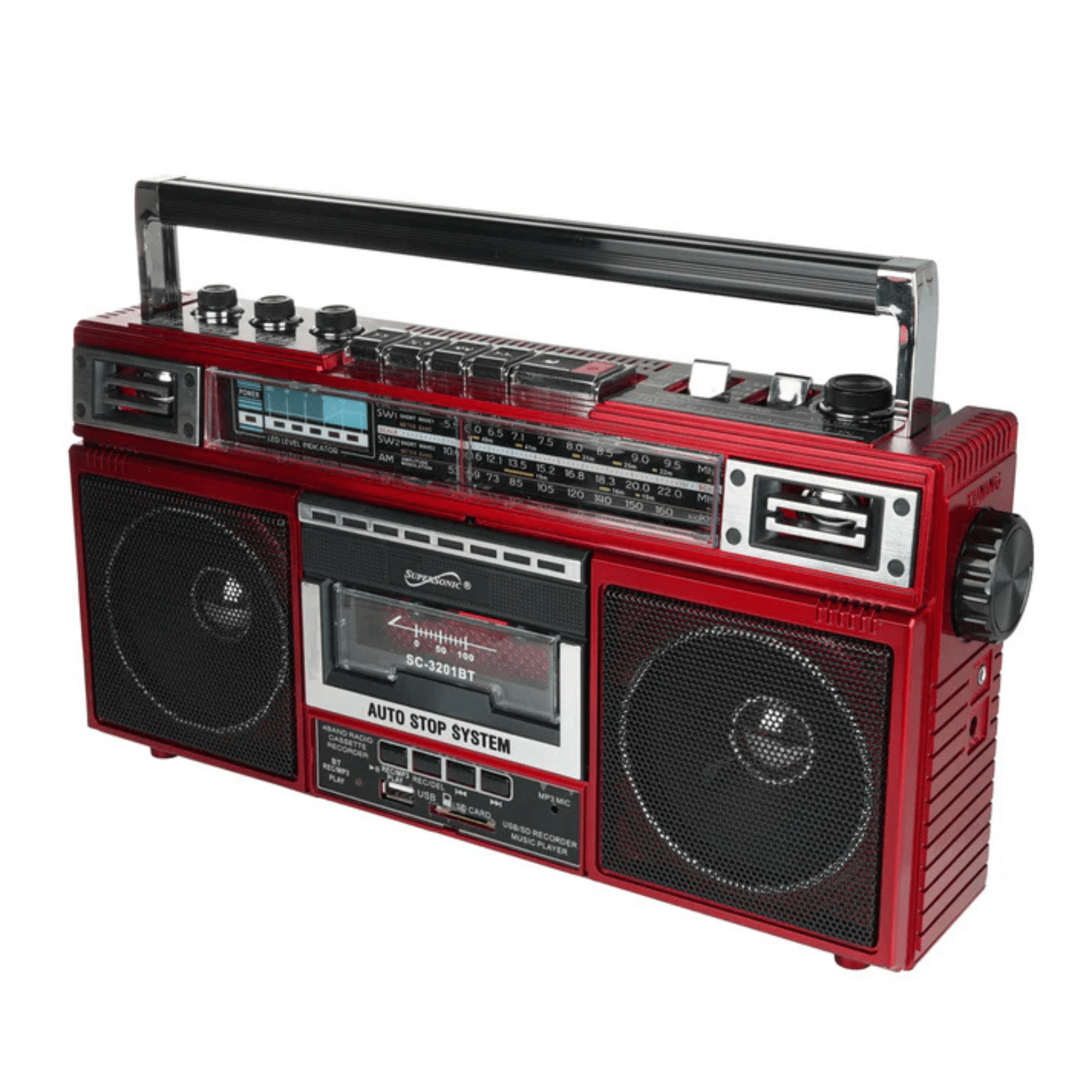 Supersonic 4 Band Bluetooth Radio &amp; Cassette Player + Cassette To Mp3 Converter Jupiter Gear Home